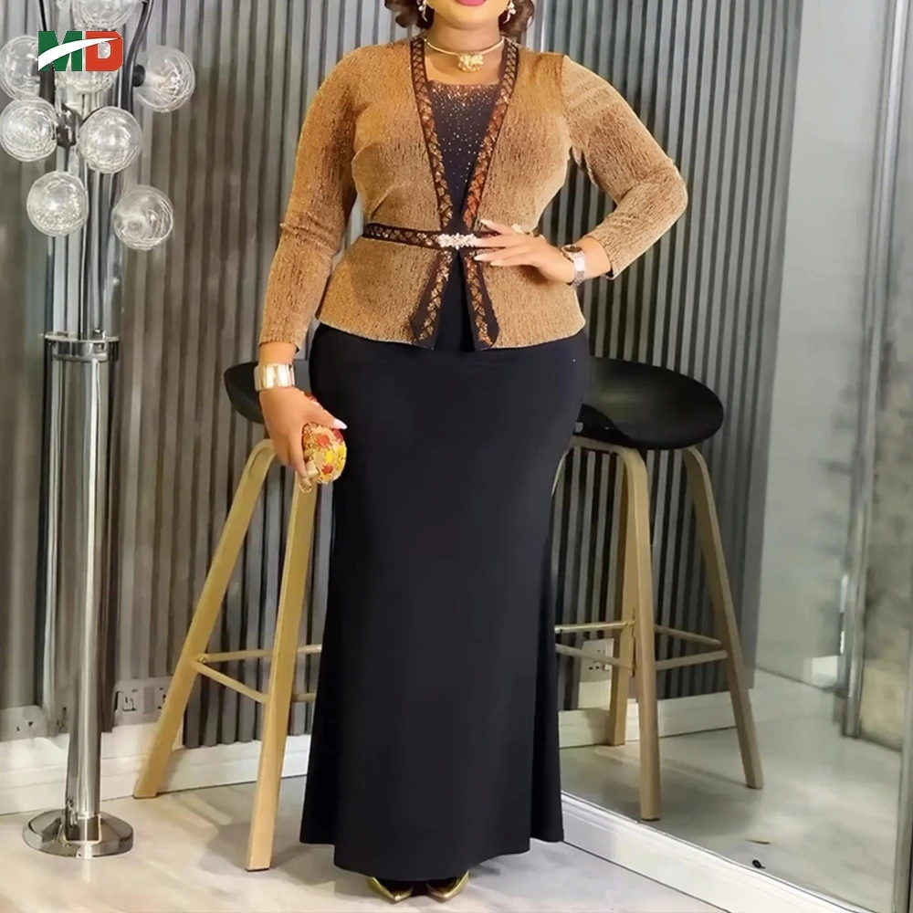 

MD 2026 Fashion African Party Dresses For Women Dubai Ankara Wedding Evening Gown Plus Size Elegant Turkey Maxi Dress Christmas