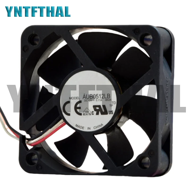 Ventilador de refrigeração com três linhas, AUB0512LB, 12V, 0.11A, 5cm, 5015, Novo