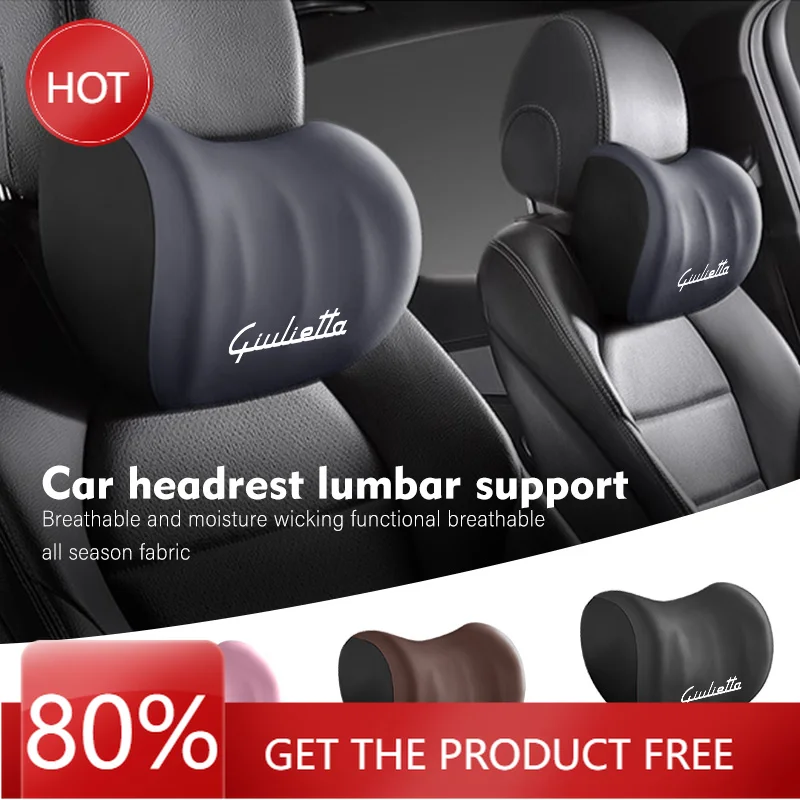 Hub Caps Memory Foam Car Headrest Lumbar Cushion Comfort Neck Pillow For Alfa Romeo Giulietta 940 2010-2014 2015 2016 2017