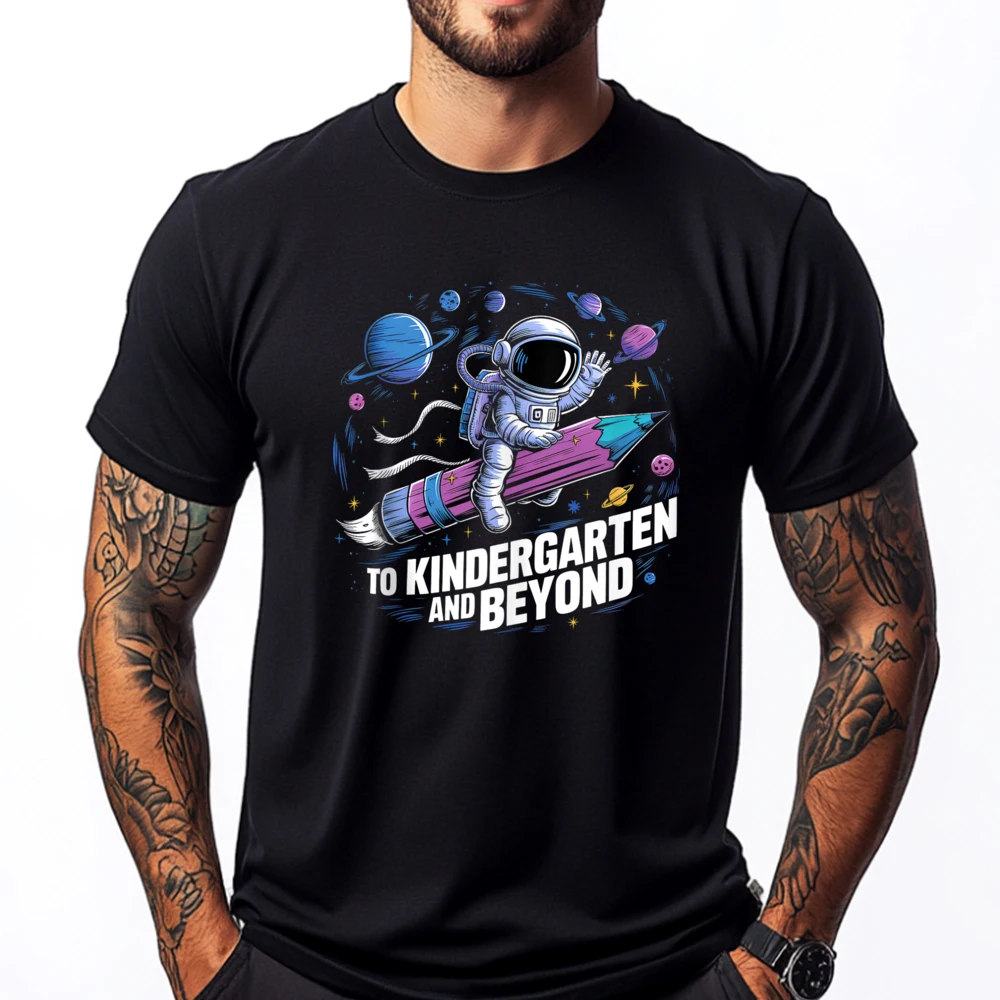 

Back To Kindergarten And Beyond First Day Of School Graphic Tees Men T Shirt Homme Mens Tshirts Funny Tees