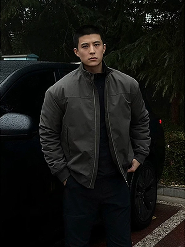 

Men's Fall Faion Heavyweight Pilot Jaet Stand Collar Baseball Sle Casual Wear Resistant Polyester Nylon Cosite Fiber