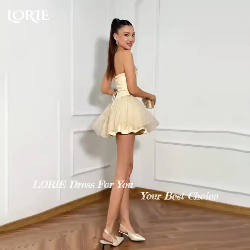 

LORIE Mini Evening Dress Saudi Party Dress Prom Dress Sparkly A-line Stone Shiny Princess Prom Dress Caocktail Dress Customized