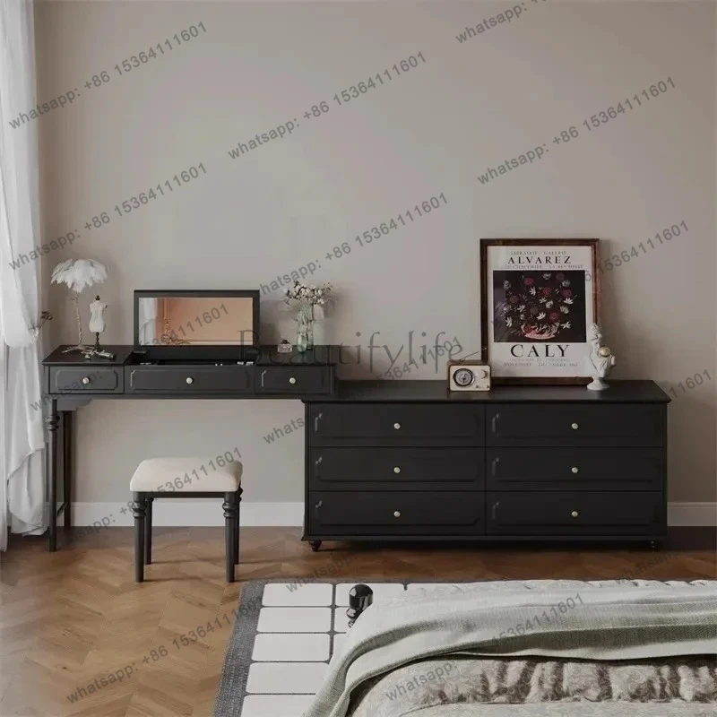 

FG28American retro bedside chest dresser integrated antique flip dresser mirror