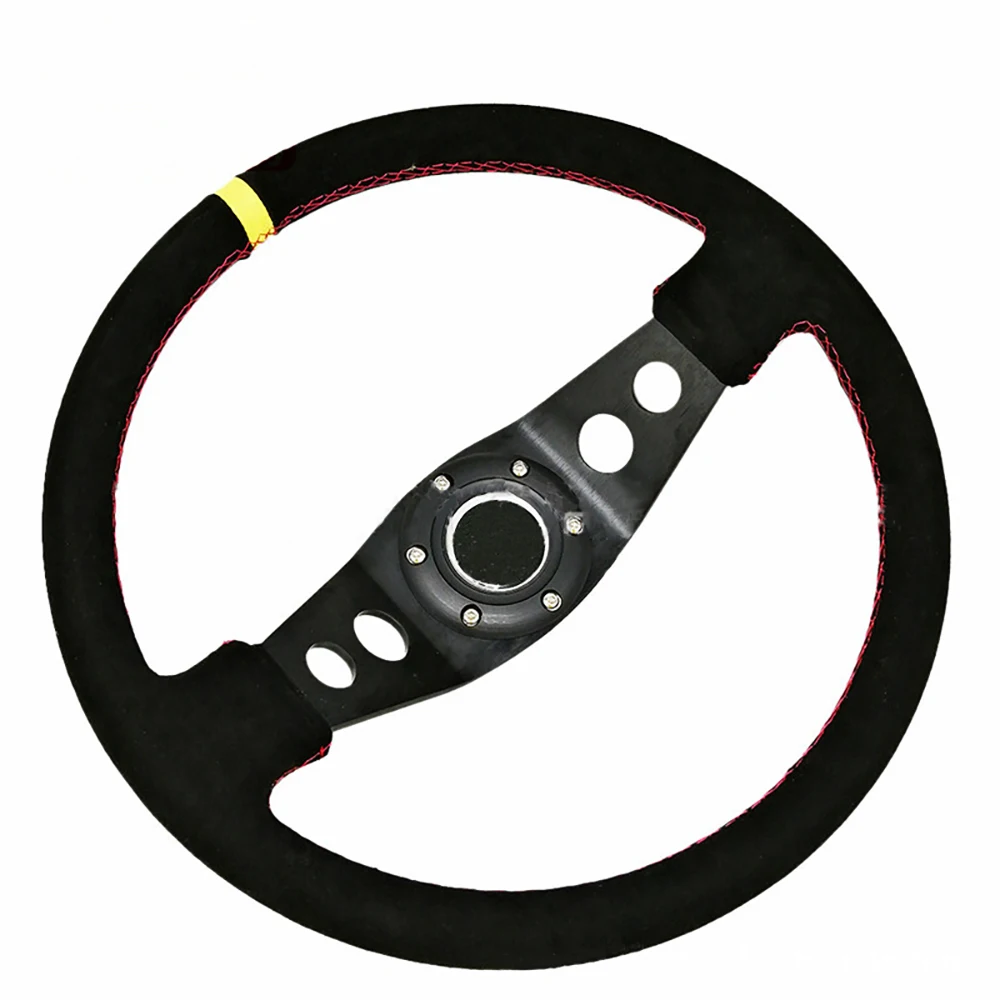 Universal Modifikation Frosted Lenkrad 14 Zoll 350 MM Auto Tiefe Konkaven Racing Wildleder Lenkrad Auto Zubehör