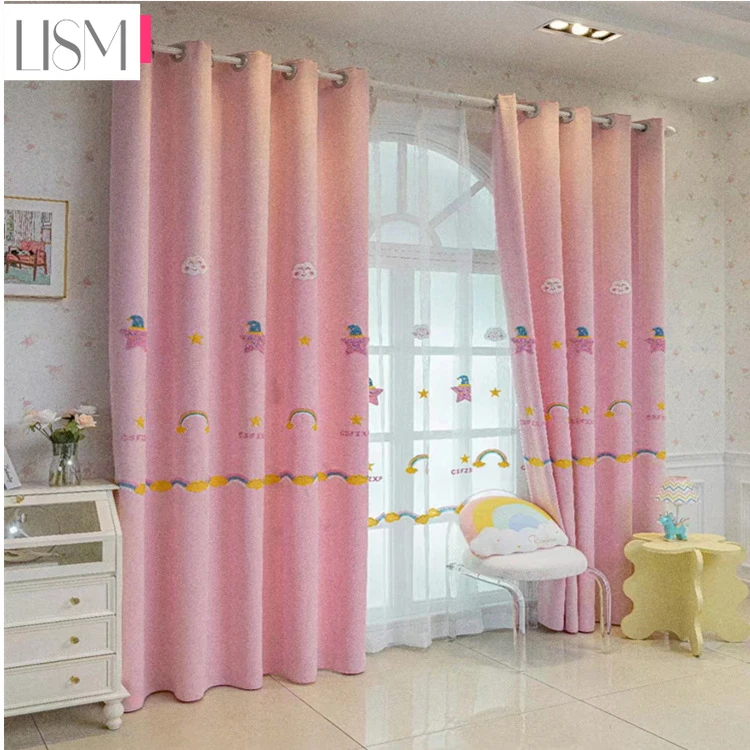 

New Modern Cartoon Children's Room Boy Girl Bedroom Blackout Curtain Window Screen Custom Multi-color Finished Printed Fabric