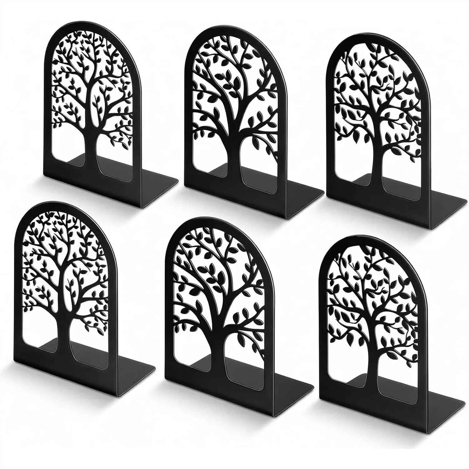 

Decorative Bookends for Shelves, L-Shaped Metal Book Holder for Heavy Books, 6.5x4.7x3.5 Inch 3 Pairs Black