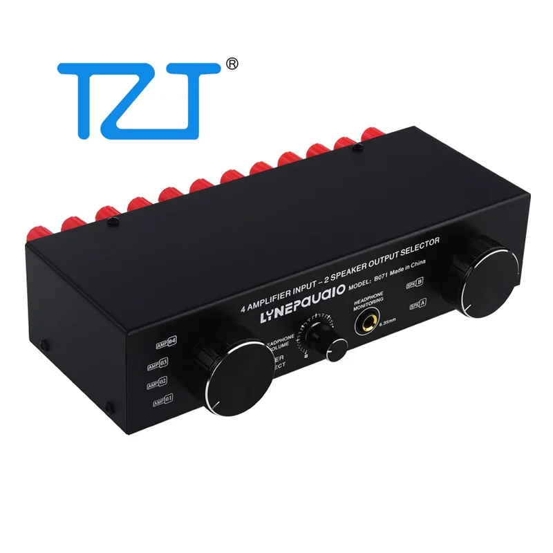 TZT LINEPAUDIO Amplifier Speaker Switcher Amplifier Speaker pemilih mendukung 4 IN 2 OUT atau 2 IN 4 OUT