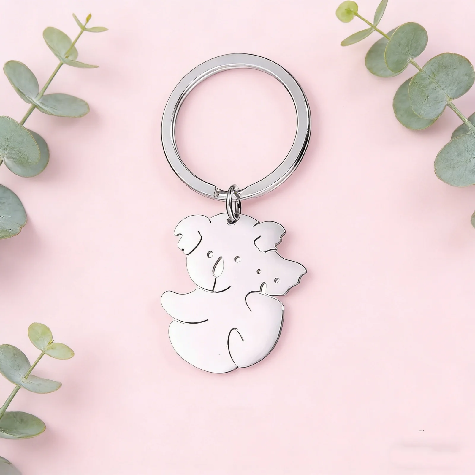 Koala Protect Schlüsselanhänger, Schlüsselanhänger für Damen und Herren, schöner Edelstahl-Autoschlüsselanhänger, Erinnerungsgeschenk-Anhänger für die Tasche