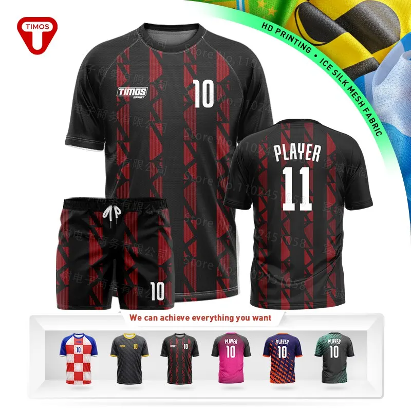 Custom T-Shirt Set Ice Silk Breathable Customed Number Name Team Culture Shirt Suite Men Women Sports Outdoor 3D Printed Set