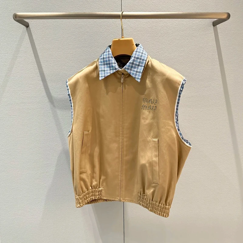 

Faionable Korean Sle Vest Top for Young Girls Retro Design Sensation South Oil High End Women's Clothing Commute Sle