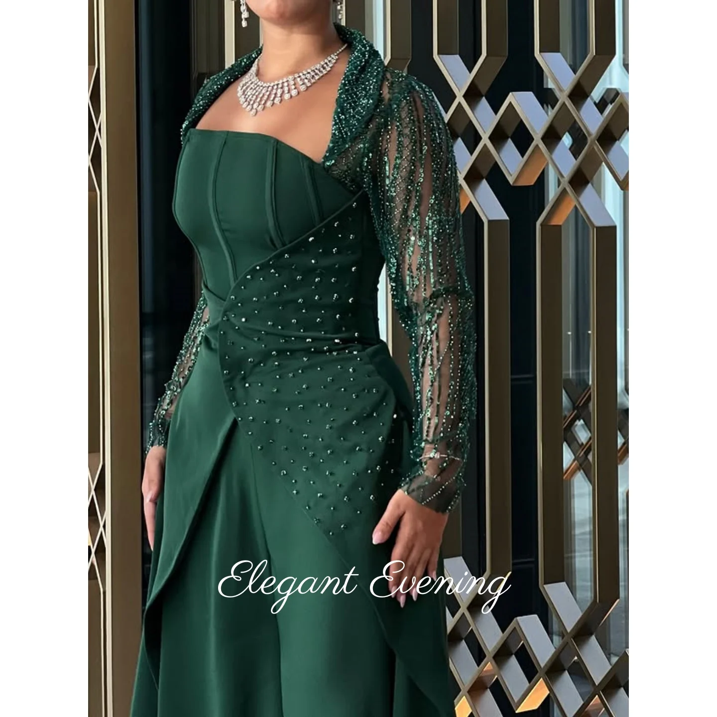 

Square Neck Prom Dresses Long Sleeves Cocktail Dress Women A-Line Evening Dresses Strapless Wedding Party Dress Customized