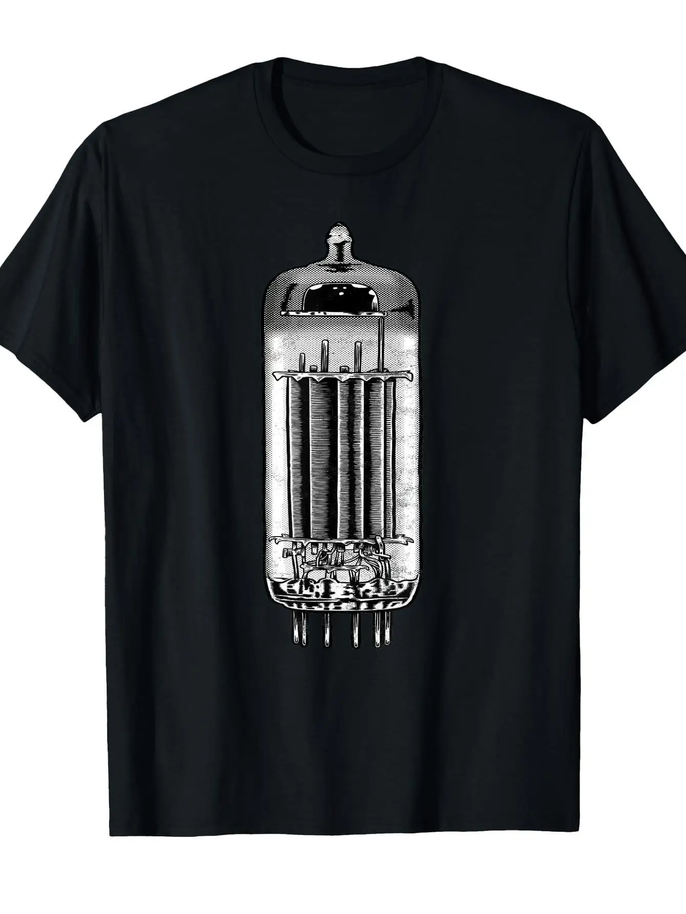 Vintage Vacuum Tube Guitar Amp Graphic Music T-Shirt 100% Cotton O-Neck Short Sleeve Summer Casual Mens T-shirt Streetwear