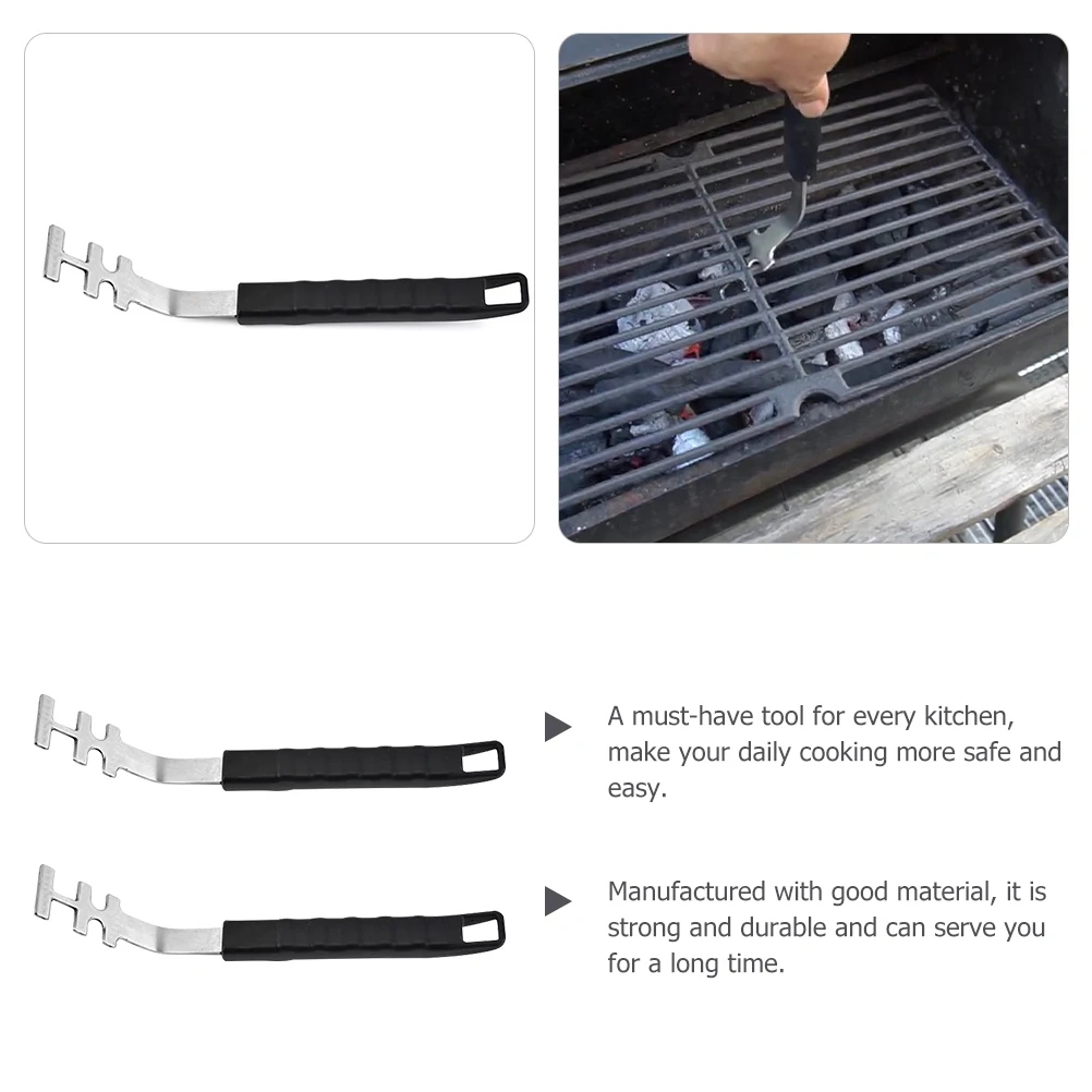 

2pcs Stainless Steel Grill Grate Lifters Barbecue Net Gripper Rack Gripper Tool Kitchen Gadgets Heat Resistant Oven Accessories