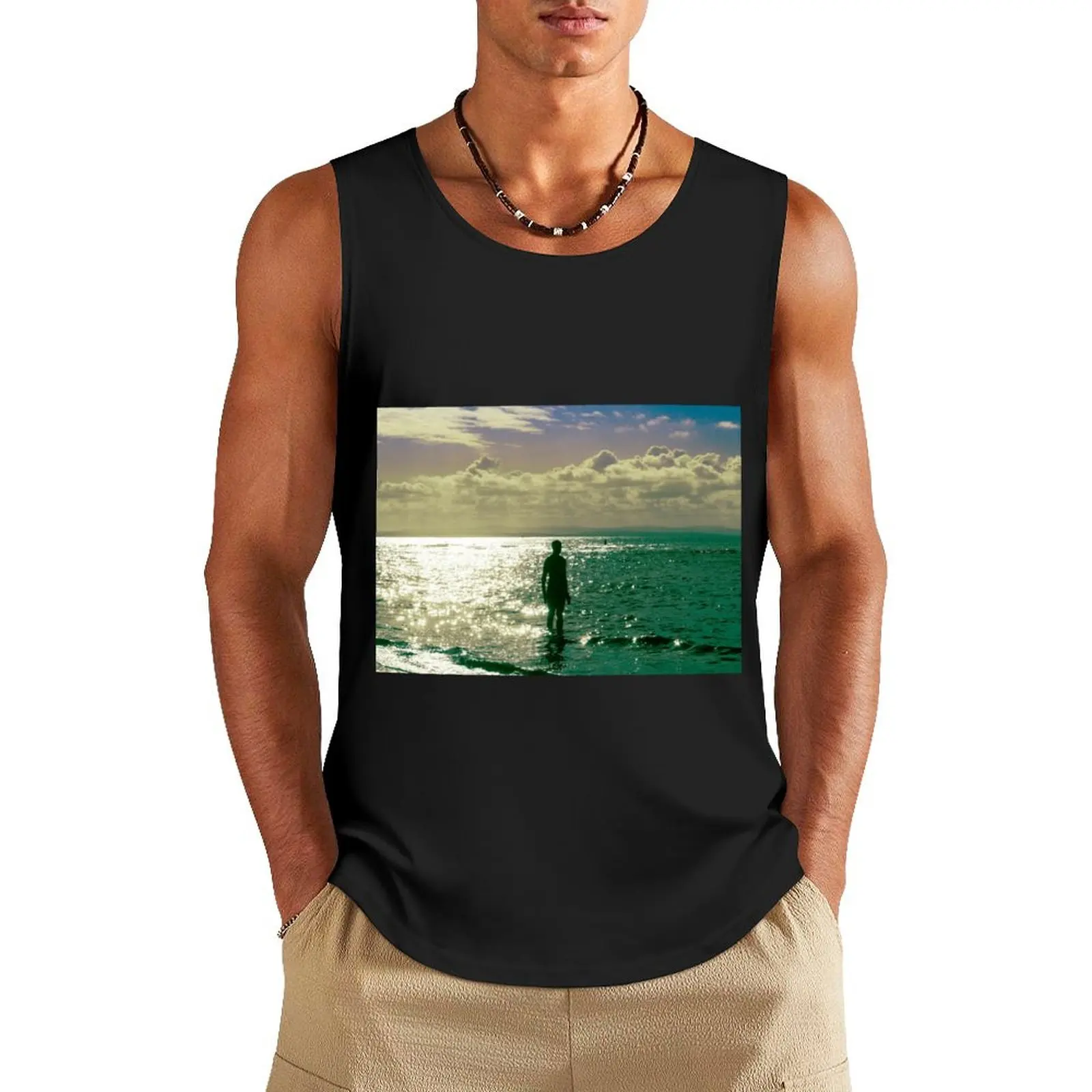 Mid afternoon light, Crosby beach Tank Top Gym T-shirts for men gym shirts mens gym clothes Top