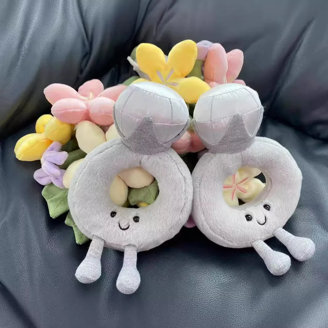 

Jelly Cat Plush Fun Diamond Ring Proposal Open Diamond Ring Doll Plush Toy Sofa Bedroom Plush Decorative Doll As A Holiday Gifts