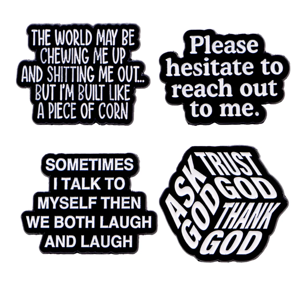 Self Deprecating Humorous Text Badge Crazy Worker Literary Brooches Backpack Clothes Decorative Pin Accessory