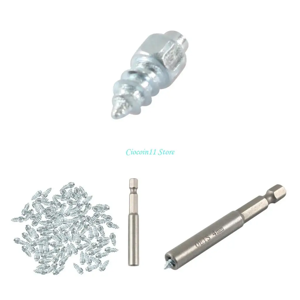 Y1UB 100pcs 9/12 mm Lugs roue Snow Vis Pneu Pneus Antisiskide Falling Spiks Winter Car Motorcycle