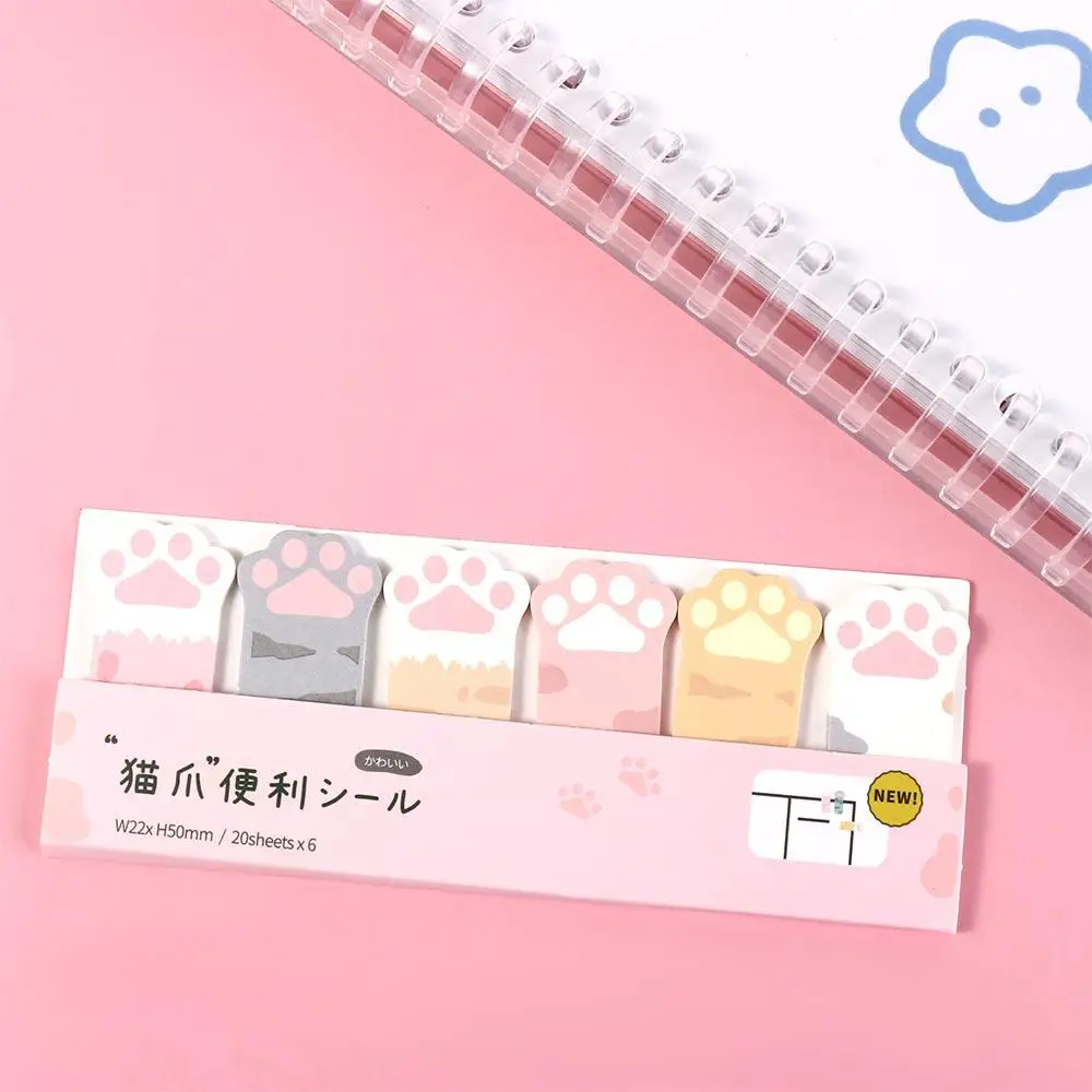 Sticky Notes Memo Pad fiocchi fissi Scrapbook Cute Cat Paw Index segnalibri decorativi autoadesivi portatili Kawaii Sticky