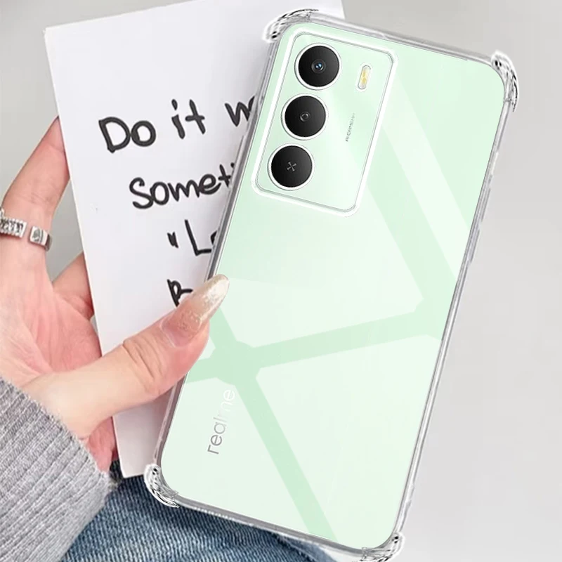شاتيربروف واضح جراب هاتف ل Realme C75 C73 C67 C65 C55 C71 C61 C63 C 75 73 67 65 55 71 61 63 4G 5G الغطاء الخلفي الشفاف