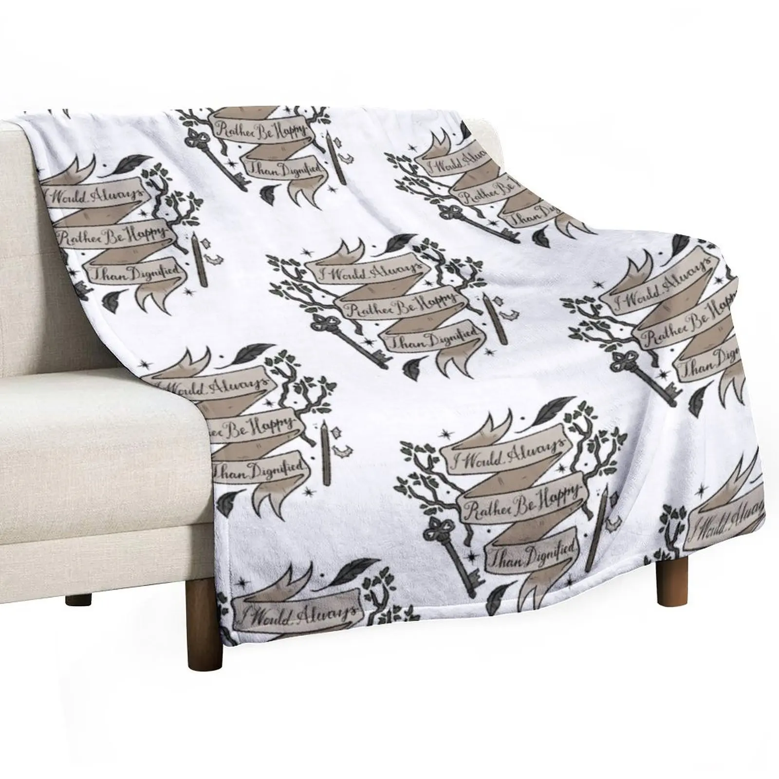 

i would always rather be happy than dignified - jane eyre quote Throw Blanket Bed Fashionable For Baby anime Blankets