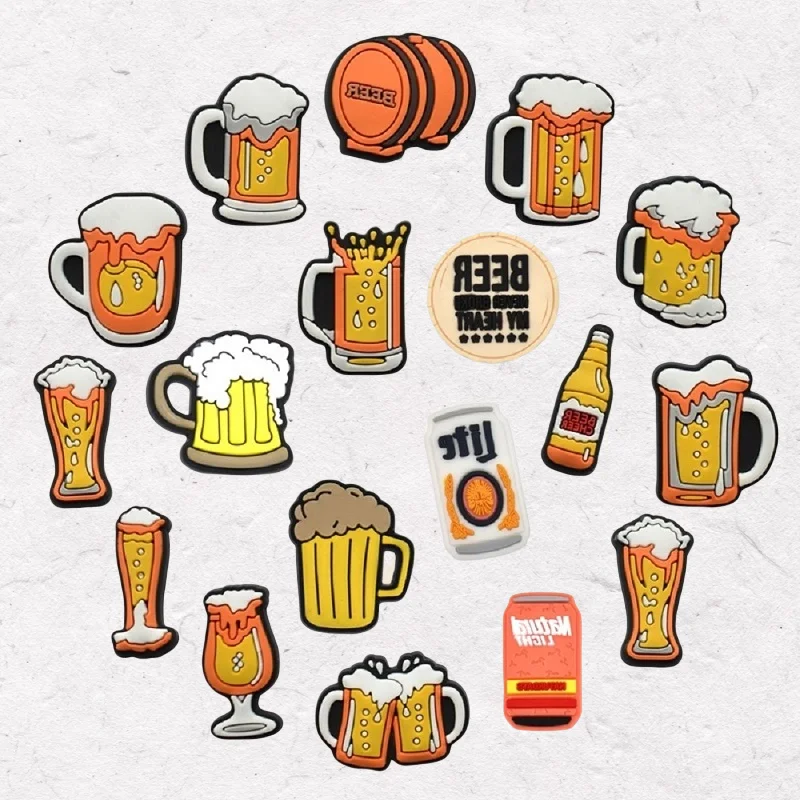 

PVC Beer Game Cheer Up Shoe Charms for DIY Badge Clogs Buckle Kids Pins Decoration Jeans Shoe Accessories X-mas