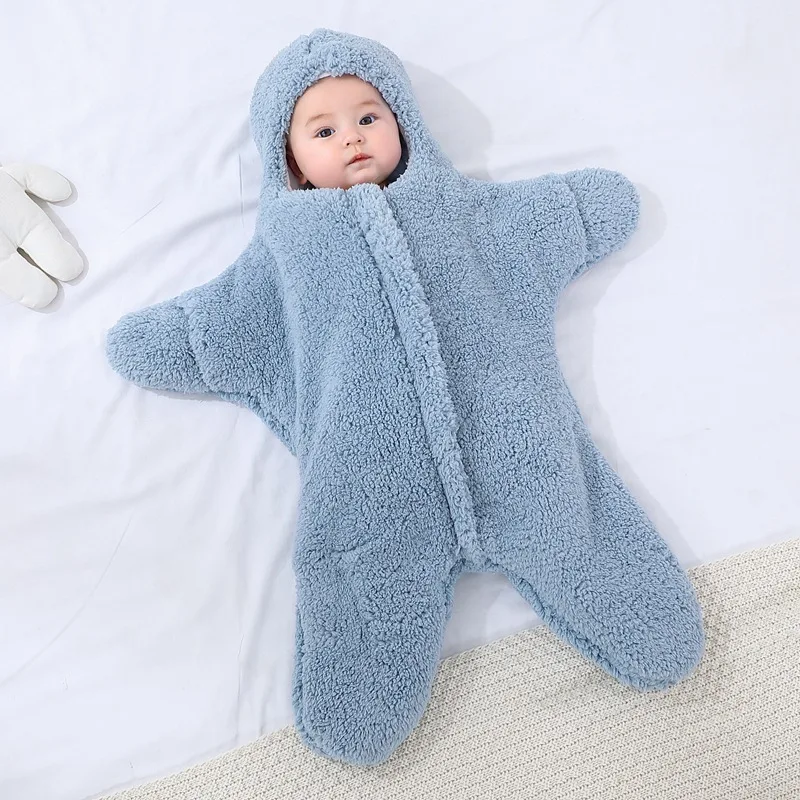 Baby Sleeping Bag Newborn Soft Comfortable Wrap Blankets Thicken Plush Warm Winter Envelope Hooded Anti-shock Sleepsacks حقائب