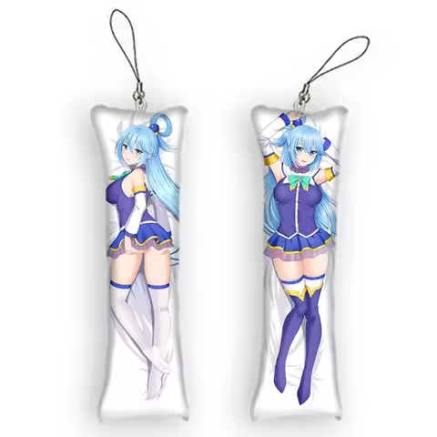 Konosuba Aqua Dakimakura Keychain Double Sided Mini Anime Body Hanging Phone Ornament Cpsplay Anime Keychain