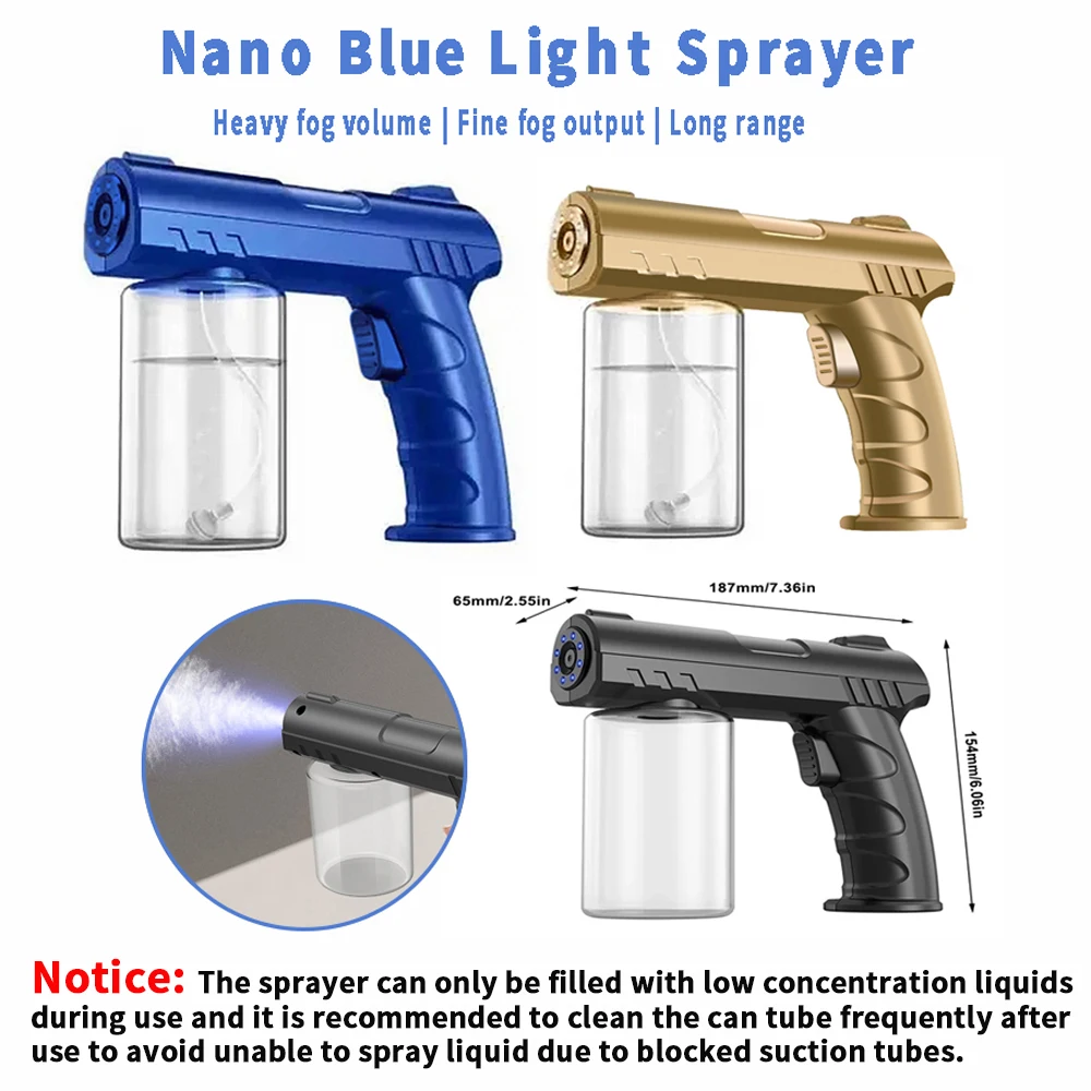 

280Ml Barber Nano Blue Light Sprayer Wireless USB Electric Aftershave Steam Spray Nebulizer Gun For Garden Atomizer Tools