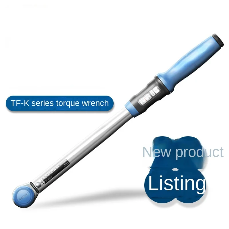 Adjustable torque wrench window displays reversible ratchet torque wrench.