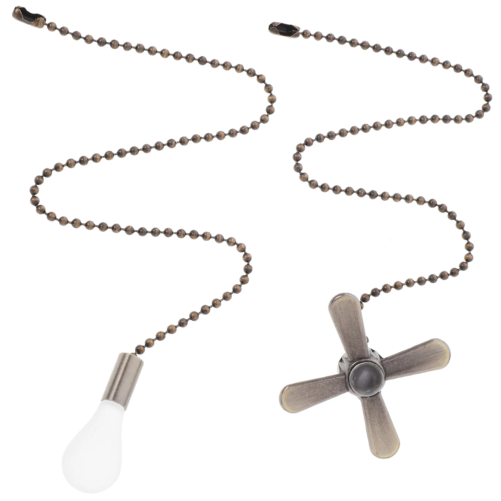 2pcs Metal Extension For Ceiling Light Decorative Replacement Beaded Chain Extender Ceiling Fan Pull Chains