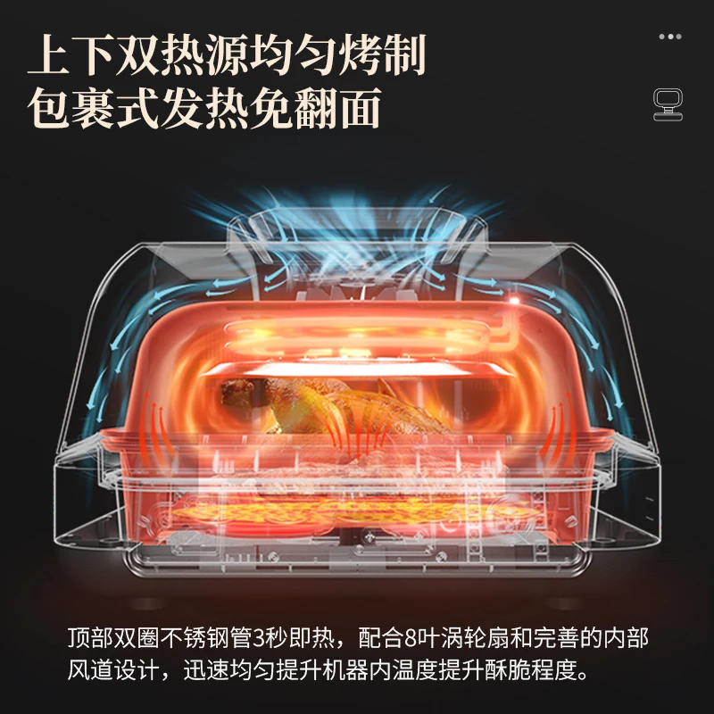 EasyGrill Air Fryer Household Double Heat Source Non-turning Large Capacity 2024 New Multifunctional Cooking Pot