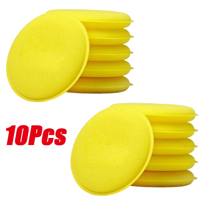 10 Stuks Ronde Auto Waxen Polish Wax Schuim Spons Hoge Dichtheid Applicator Pads Spons Auto Detail Wassen Auto Schoonmaken tool