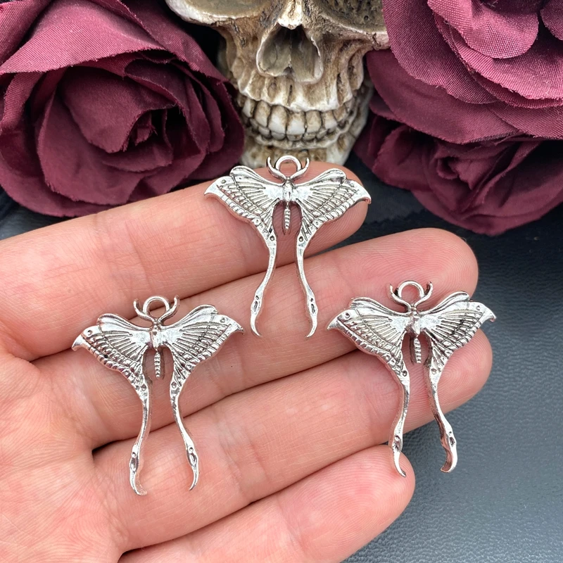 6pcs 35*31mm Goth Butterfly Moth Charm Luna Moth Charms Pendant Designer Charms Fit Jewelry Making DIY Jewelry Findings