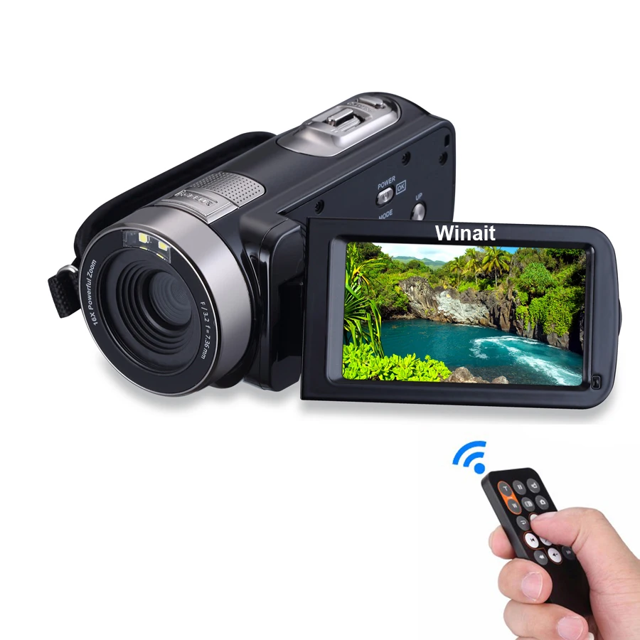 

Winait Full HD1080p Night Vision Digital Video Camera with 16X Digital Zoom and 3.0'' Display Camcorder