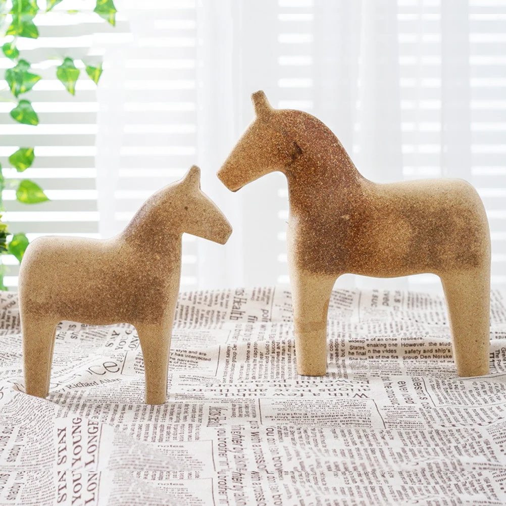 

1Pair Wooden Animal Ornament DIY Unfinished Horse Shape Decoration for Bedroom Living Room Desktop Craft Animal Ornament