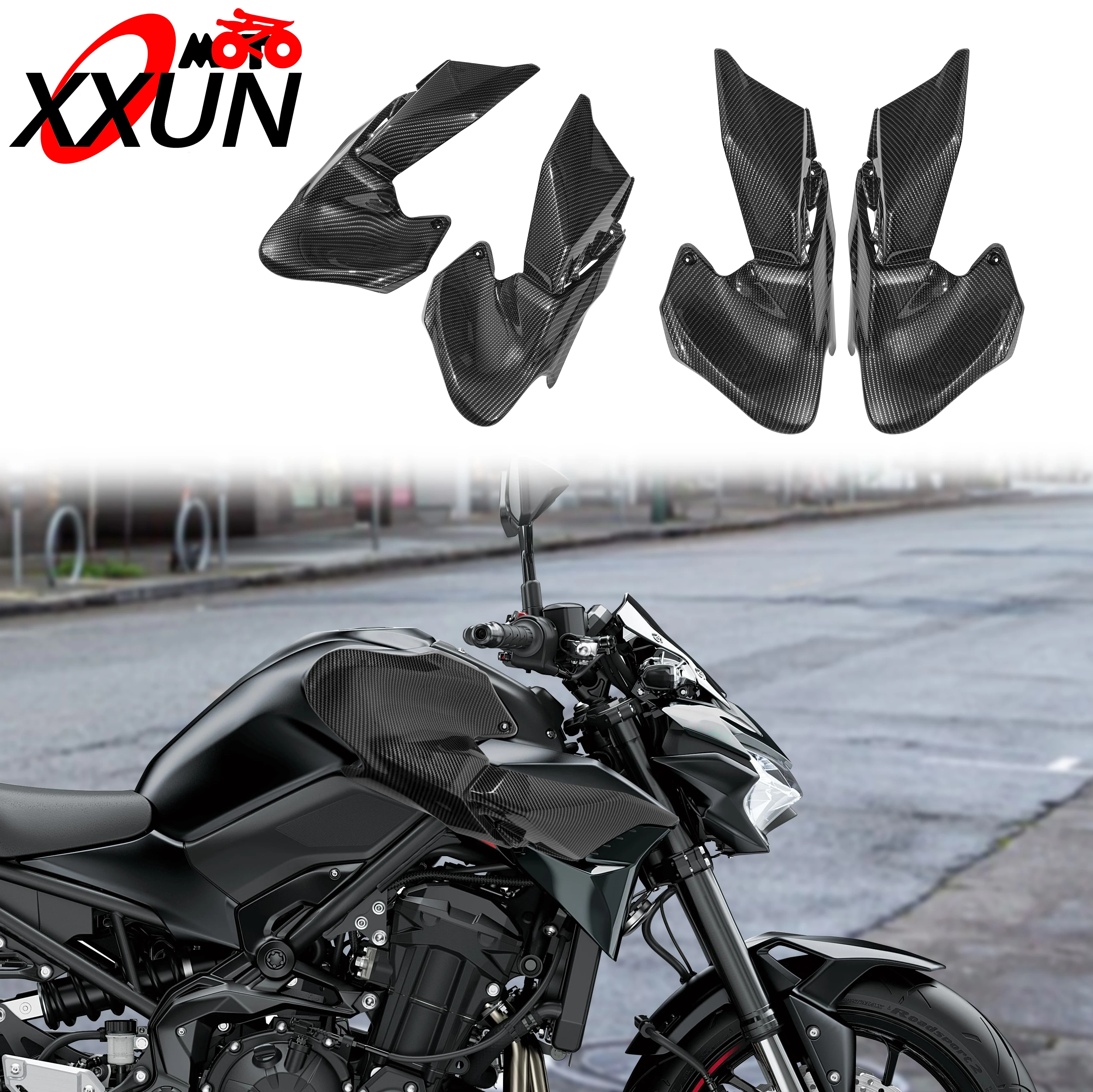 خزان وقود دراجة نارية لوحة جانبية هدية لكاواساكي Z900 Z 900 2020 2021 2022 2023 2024 غطاء حامي جانبي القلنسوة #1