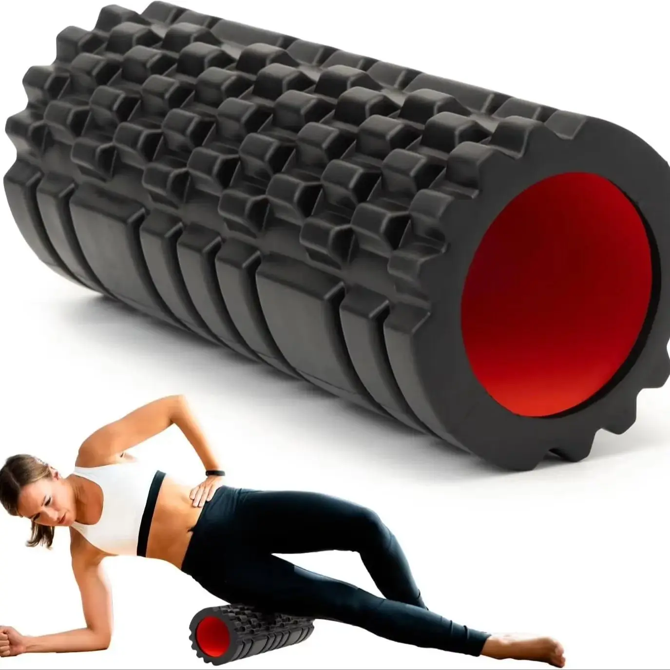 Foam Roller Yoga-Säule Fitness Yoga EVA-Schaumstoffrolle Yoga-Stab Tiefengewebe-Massagerolle, Geeignet für Rücken/Taille/Beinmuskulatur – Detail 1
