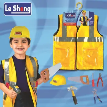 Trajes de trabalhador da construção civil para meninos, Criança vestir roupas, Kid Builder Career Outfit, Cinto de ferramentas, colete, chapéu, fingir Role Play