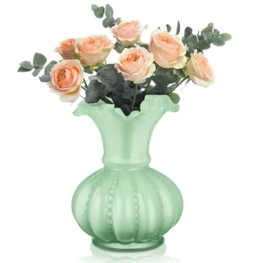 

Ваза для цветов из стекла ручной работы, 7,9 дюйма, винтажная декоративная ваза-урна для центральных композиций, букетов, свадеб, цветная утолщенная ваза на пьедестале, декор