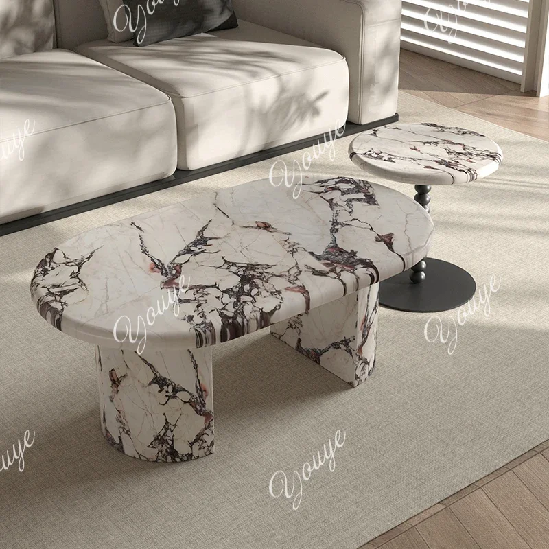 

BX Мраморный журнальный столик для гостиной, дома, ретро, свет, роскошный, элитный, для маленькой квартиры, современный простой приставной столик