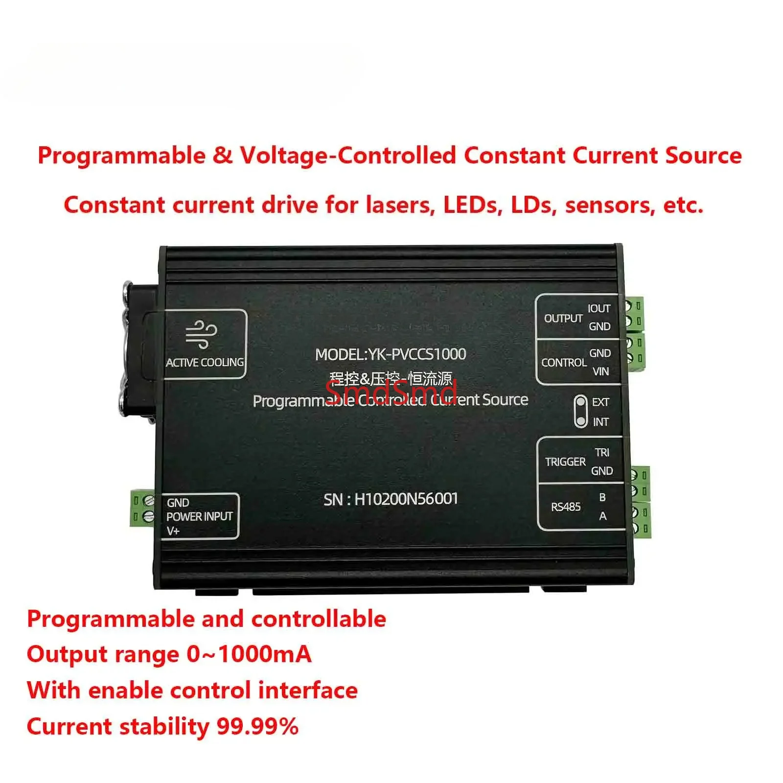 Programmable constant current source, voltage controlled current source, 0-1A high-precision LED driver, laser driver, constant