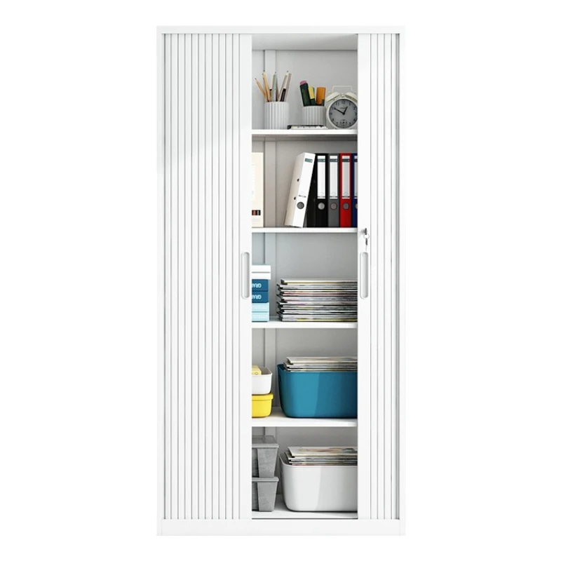 Office Iron File Cabinet Sliding Roller Door Low Cabinet Financial Information Certificate Cabinet Iron Locker Tool Cabinet