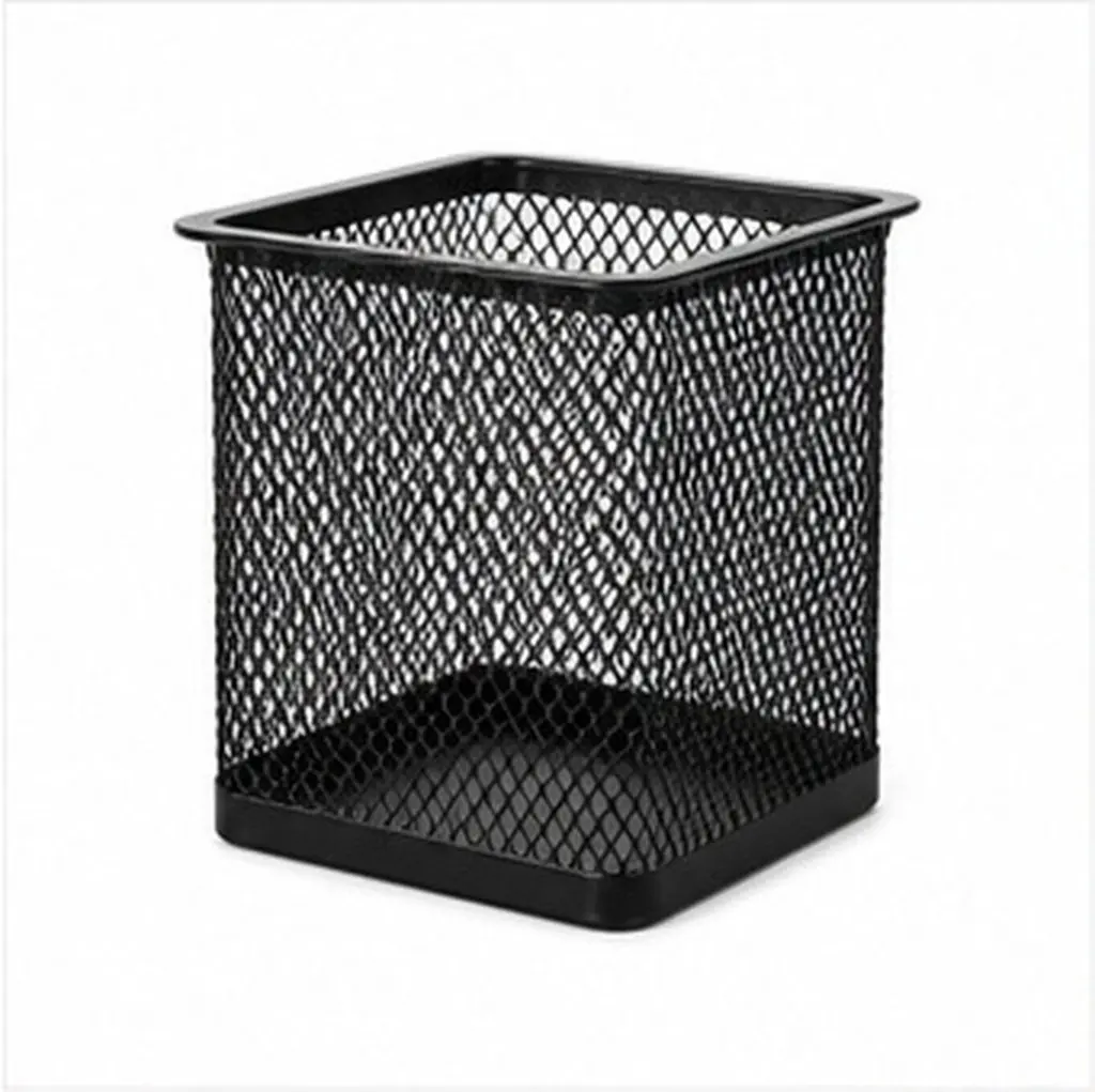 12Pcs Iron Bucket Pen Holder Hollow Mesh Desktop Organizer for Office Home Makeup Brushes Stationery Storage Metal Pen Holder