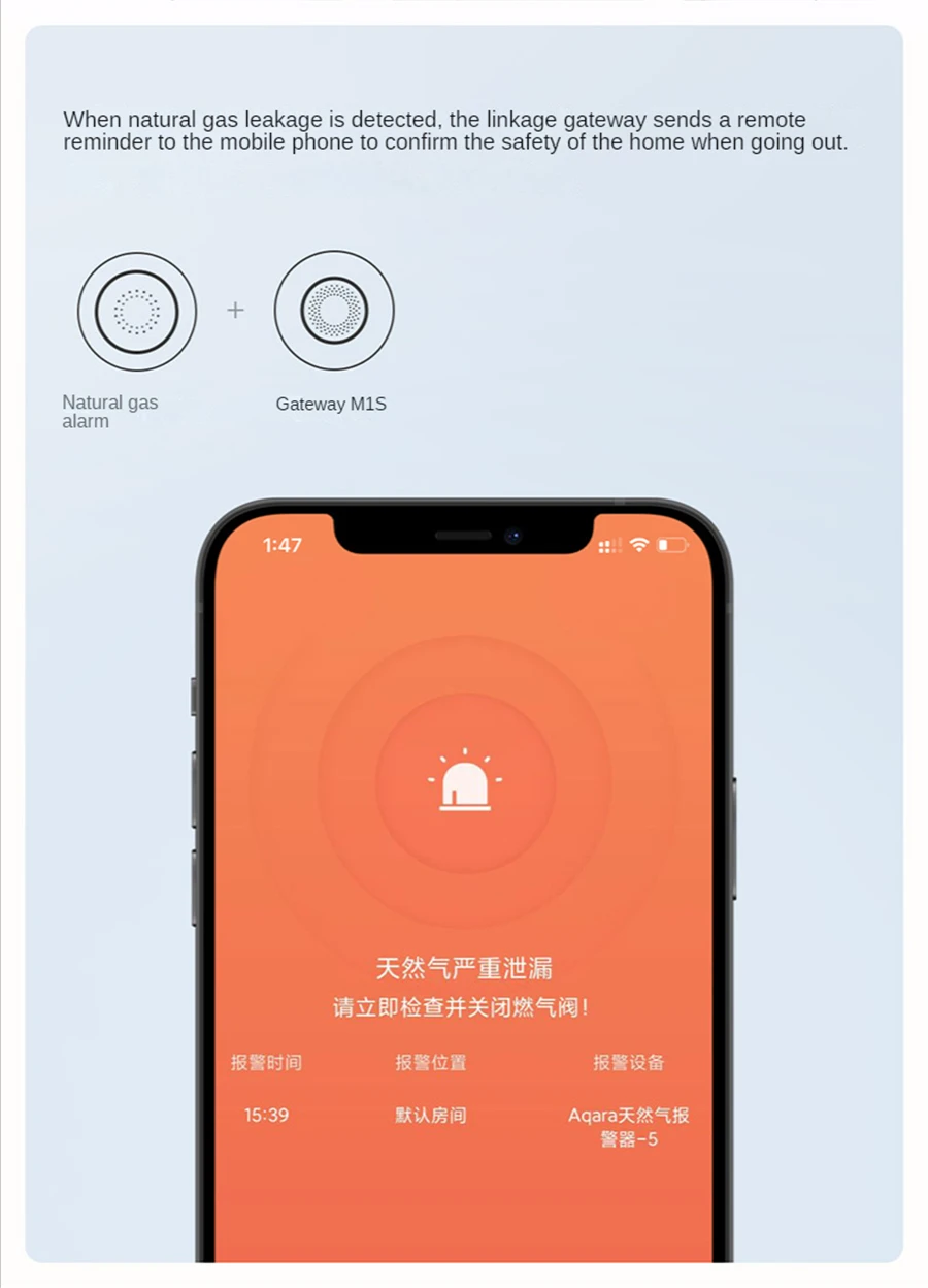 Aqara Smart Natural Gas Detector Zigbee Gas Leak Alarm Intelligent Linkage Smart home security For Xiaomi mi home Homekit