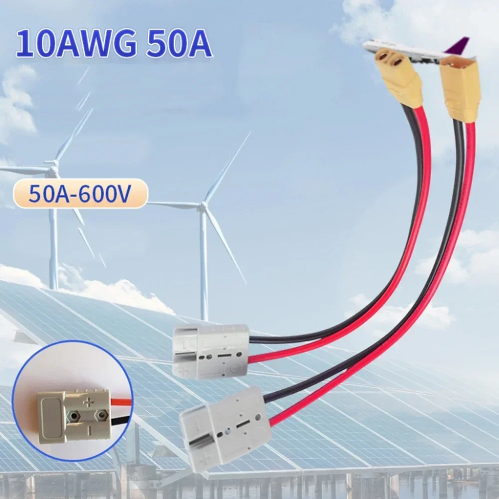 

1 шт. 50 А 600 в 10awg Адаптерный кабель силовые разъемы для Anderson к XT90 Штекерный/гнездовой адаптер Соединительный кабель оборудование