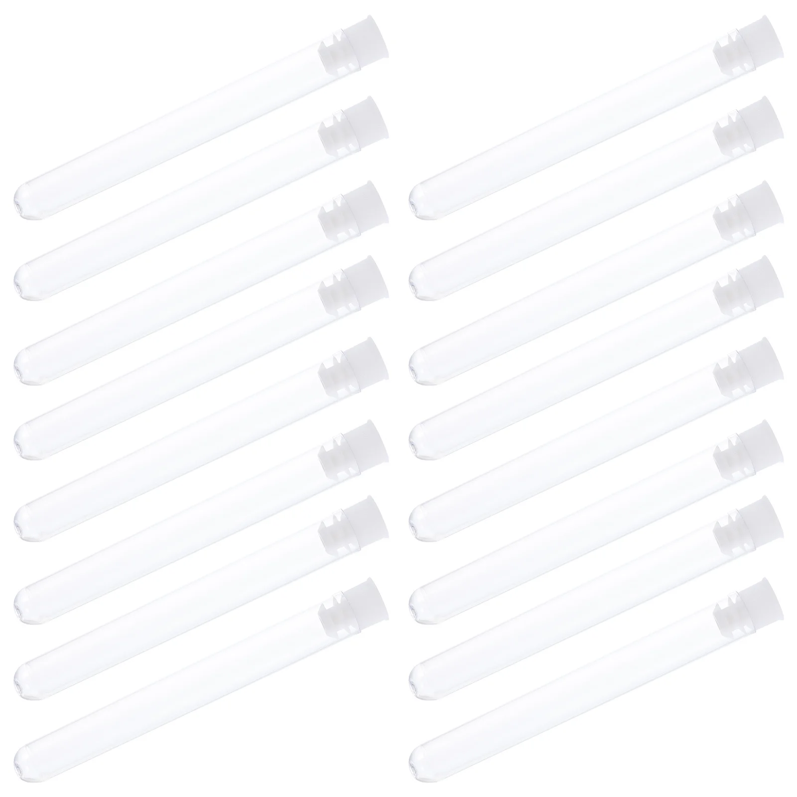 100pcs Plastic Test Tubes Transparent Bottles Centrifuge Rack Experiment Science Teaching Moisture Proof Eco Friendly