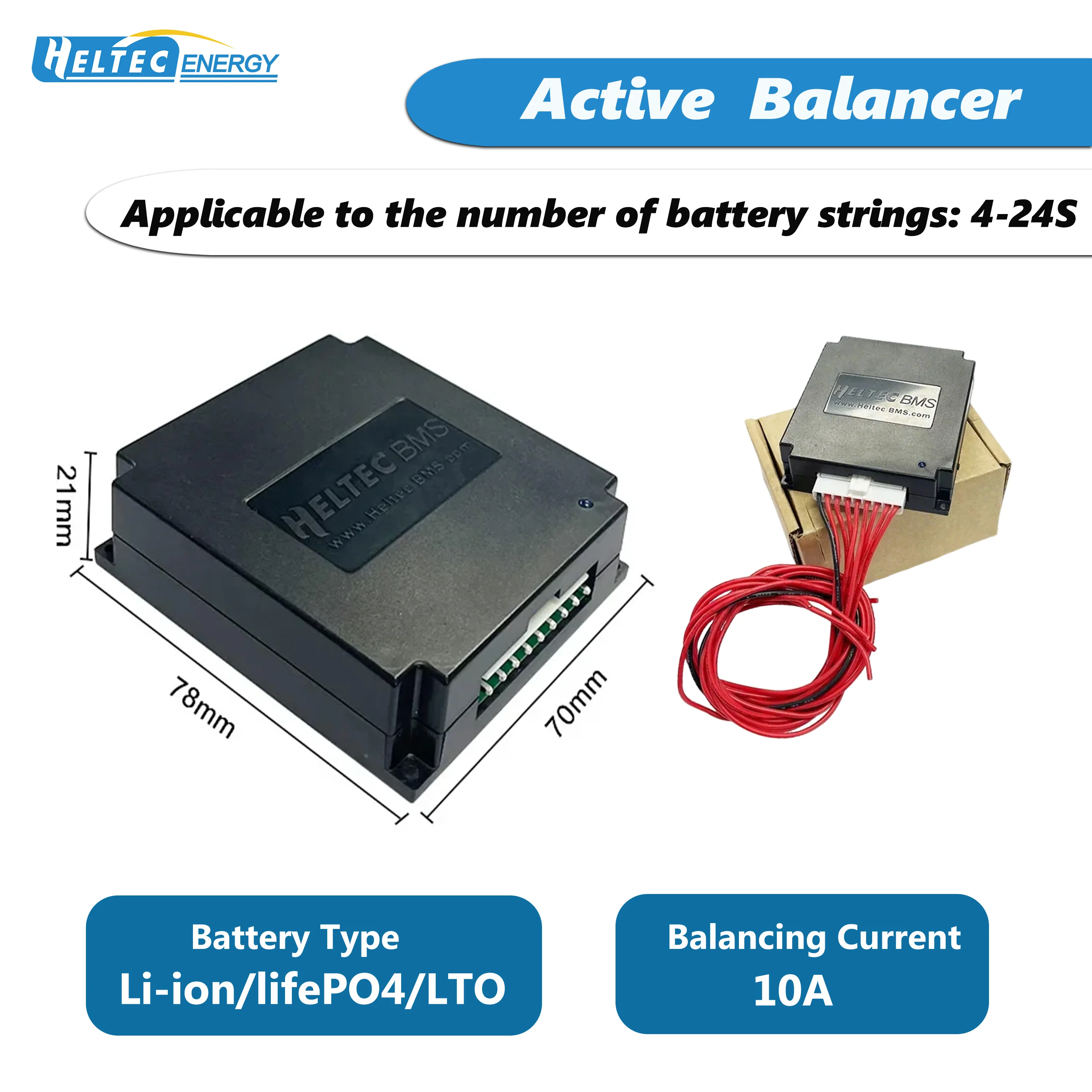 4S-24S Active Balancer for LiFePO4 18650 Lithium Battery Packs (4S/6S/7S/8S/10S/12S/13S/14S/16S/20S) DIY Battery Equalizer Tools