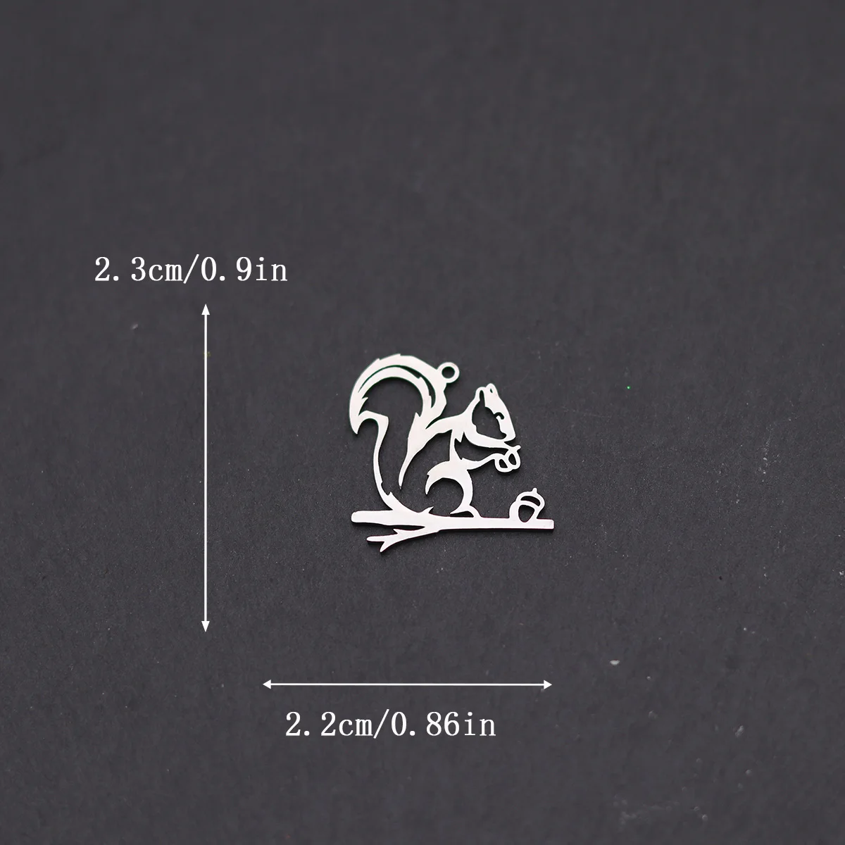 3pcs Cute Squirrel Eat Pinecones Charms for Jewelry Making Bracelets Earrings Stainless Steel Pendant DIY Handmade Kids Gifts