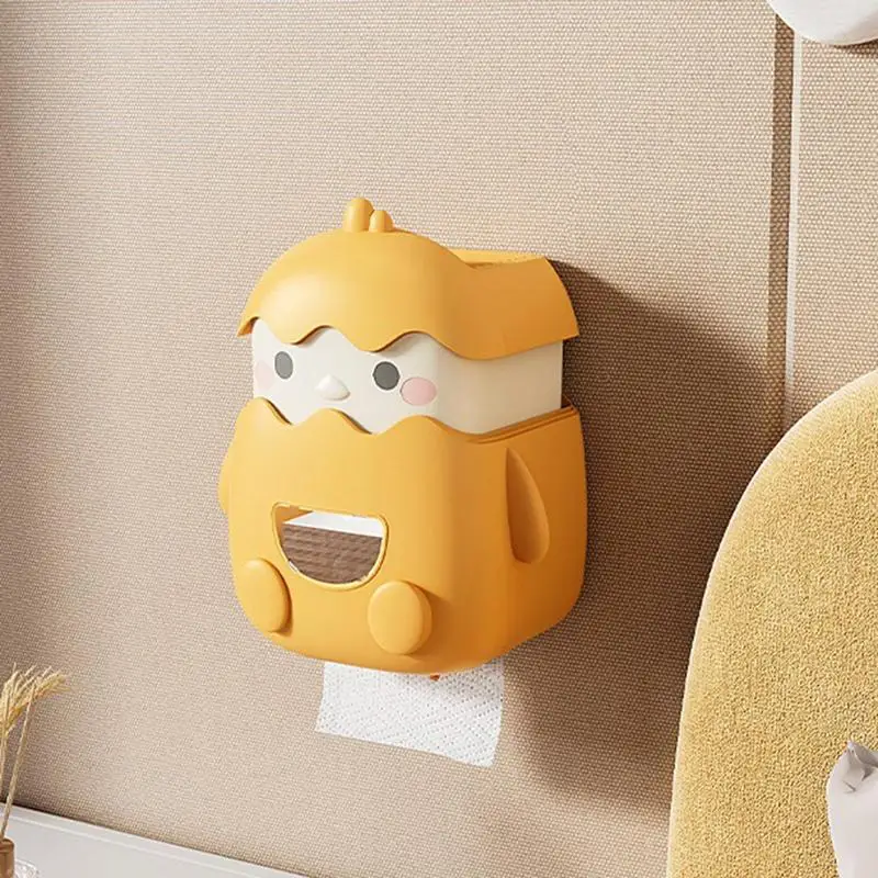 

Tissue Box Holder Wall Mounted Wipes Holder Dispenser No Punching Chick Shape Napkin Storage Container For Entrance Living Room