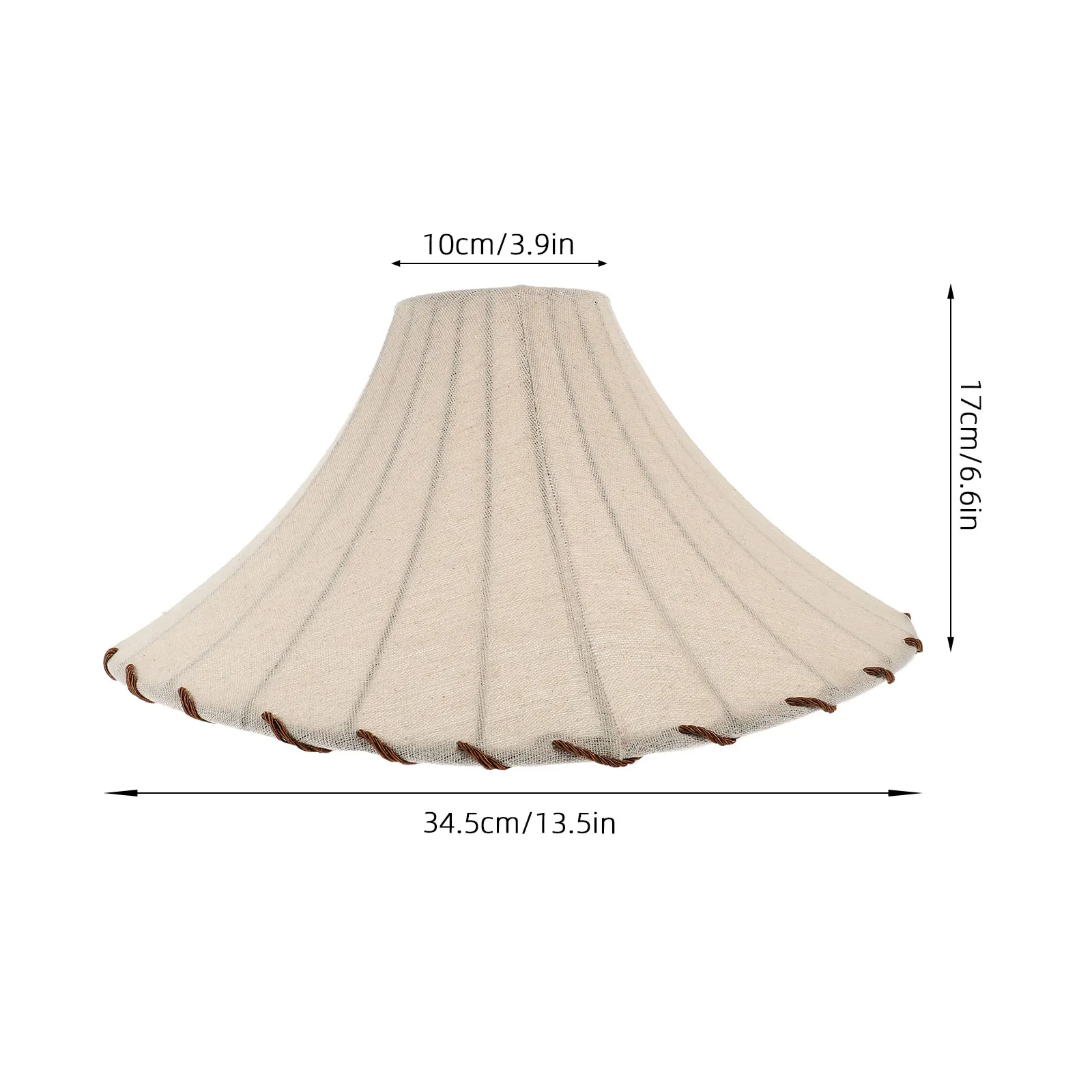 

Rustic Fabric Lampshade White Cloth Cover 100x345x210mm Soft Warm Light Retro Study Tea Room Boho Lamp Shade Modern Household